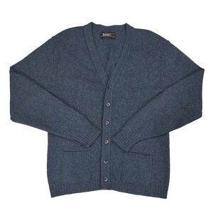 Jantzen~VTG 80s Men Wool Grandpa Cardigan~Kurt Cobain~Lagenlook~Blue Heather~LT